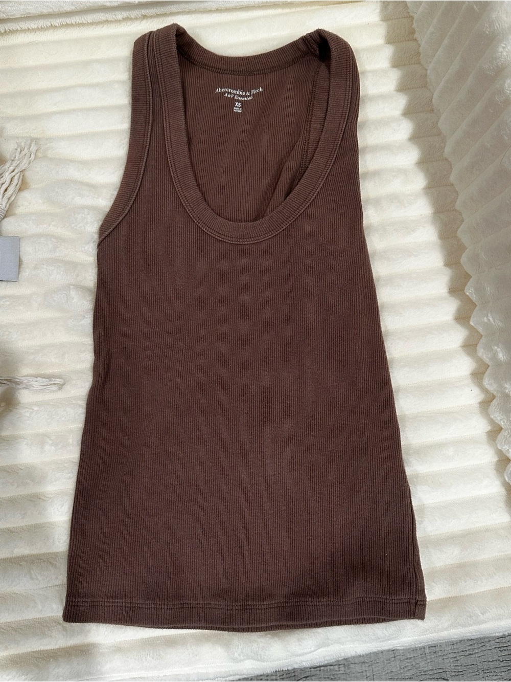 Abercrombie & Fitch Chocolate Brown Ribbed Scoop Tank